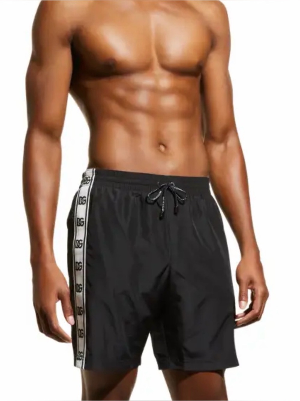 NWT Dolce&Gabbana Men's Swim Shorts w/ Logo Taping 7” Inseam IT 2 US Sz XS